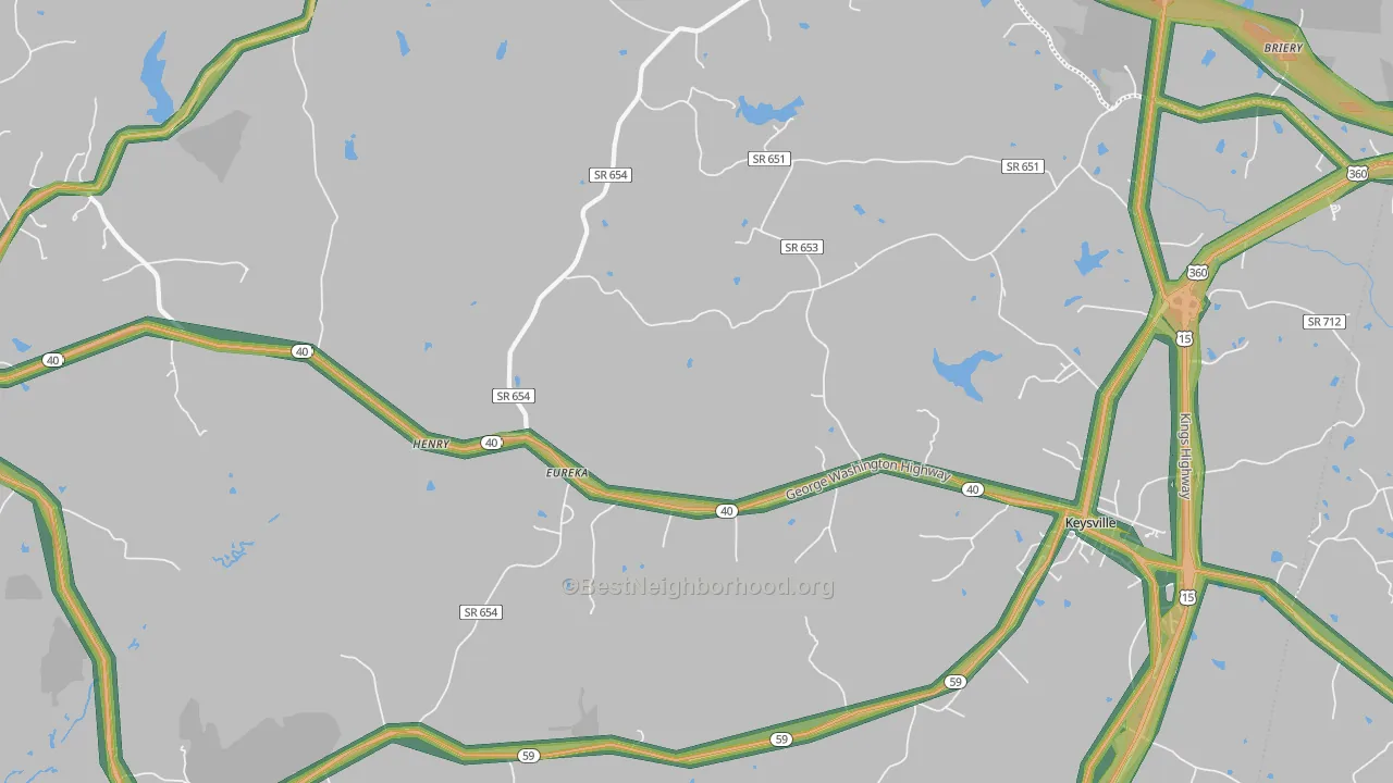 Eureka, VA Map of Noise Levels in Eureka