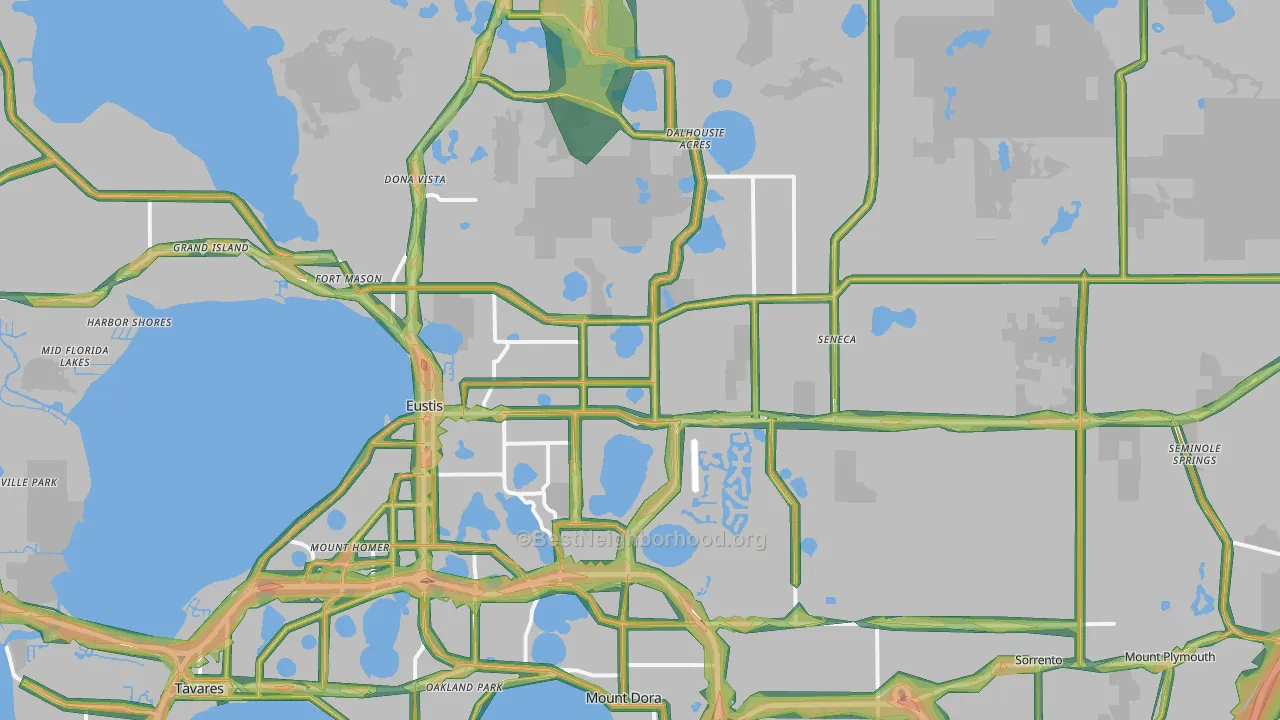 Eustis, FL Map of Noise Levels in Eustis
