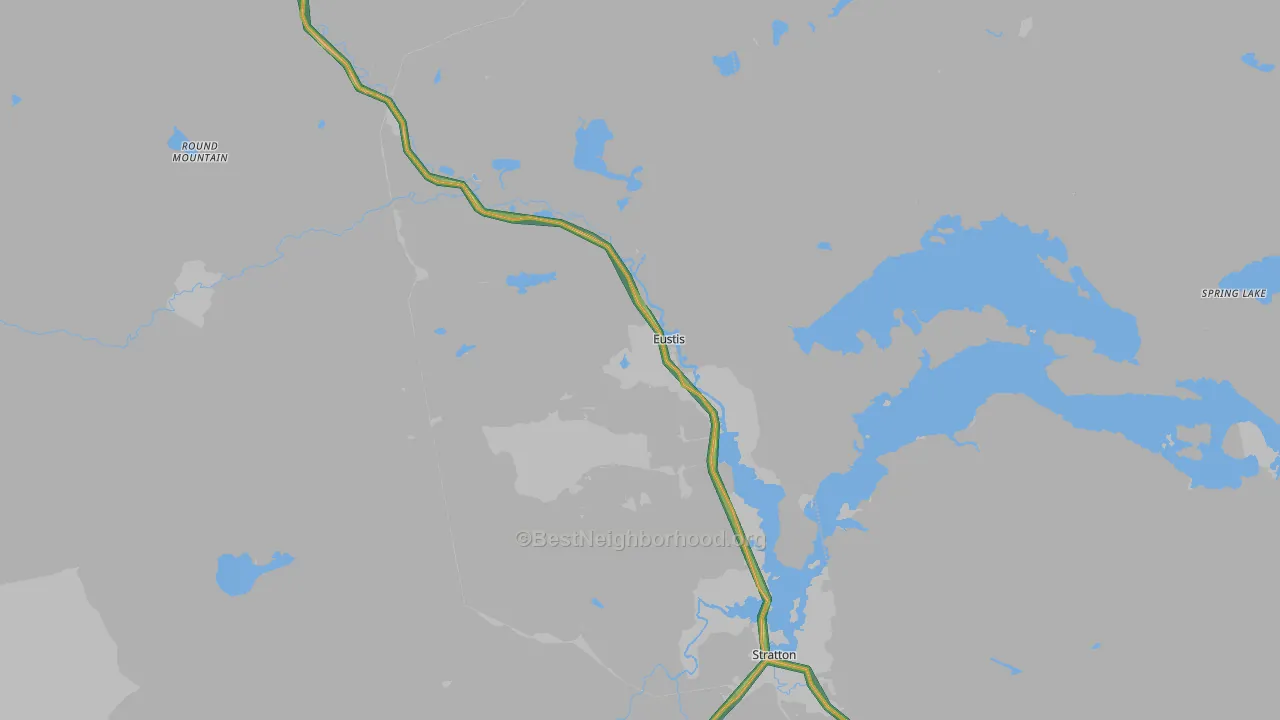 Eustis, ME Map of Noise Levels in Eustis