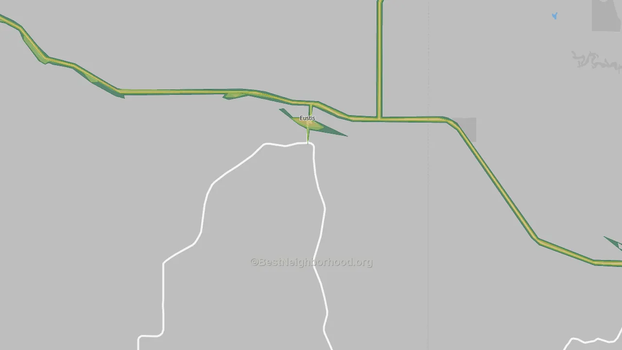 Eustis, NE Map of Noise Levels in Eustis