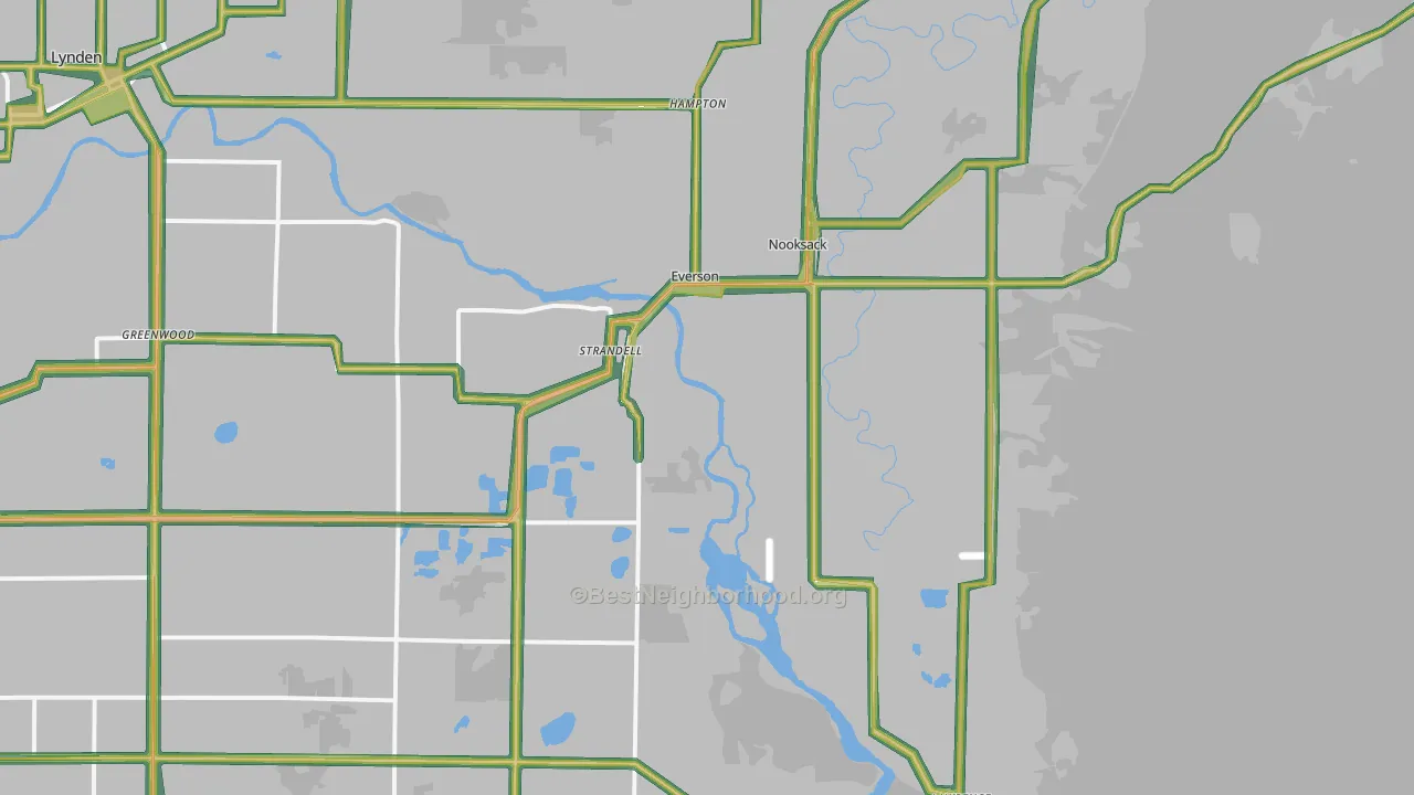 Everson, WA Map of Noise Levels in Everson
