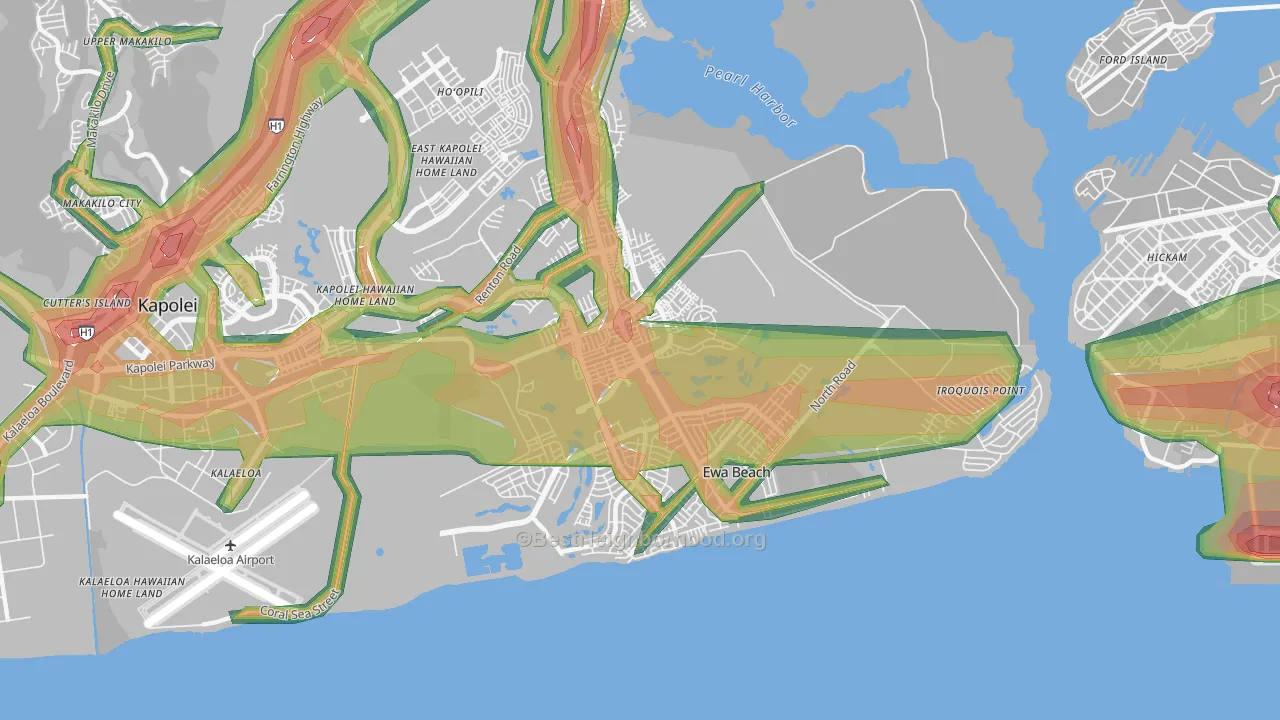 Ewa Beach, HI Map of Noise Levels in Ewa Beach