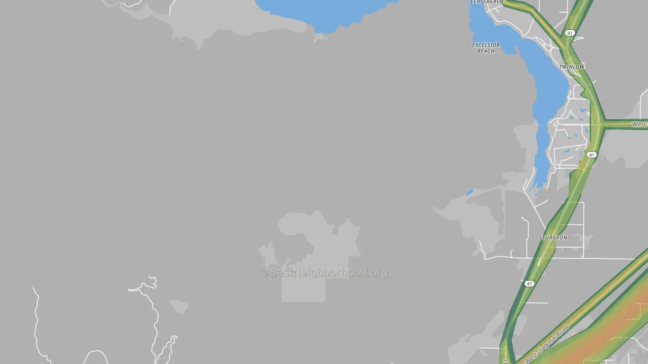 Excelsior Beach, ID Map of Noise Levels in Excelsior Beach