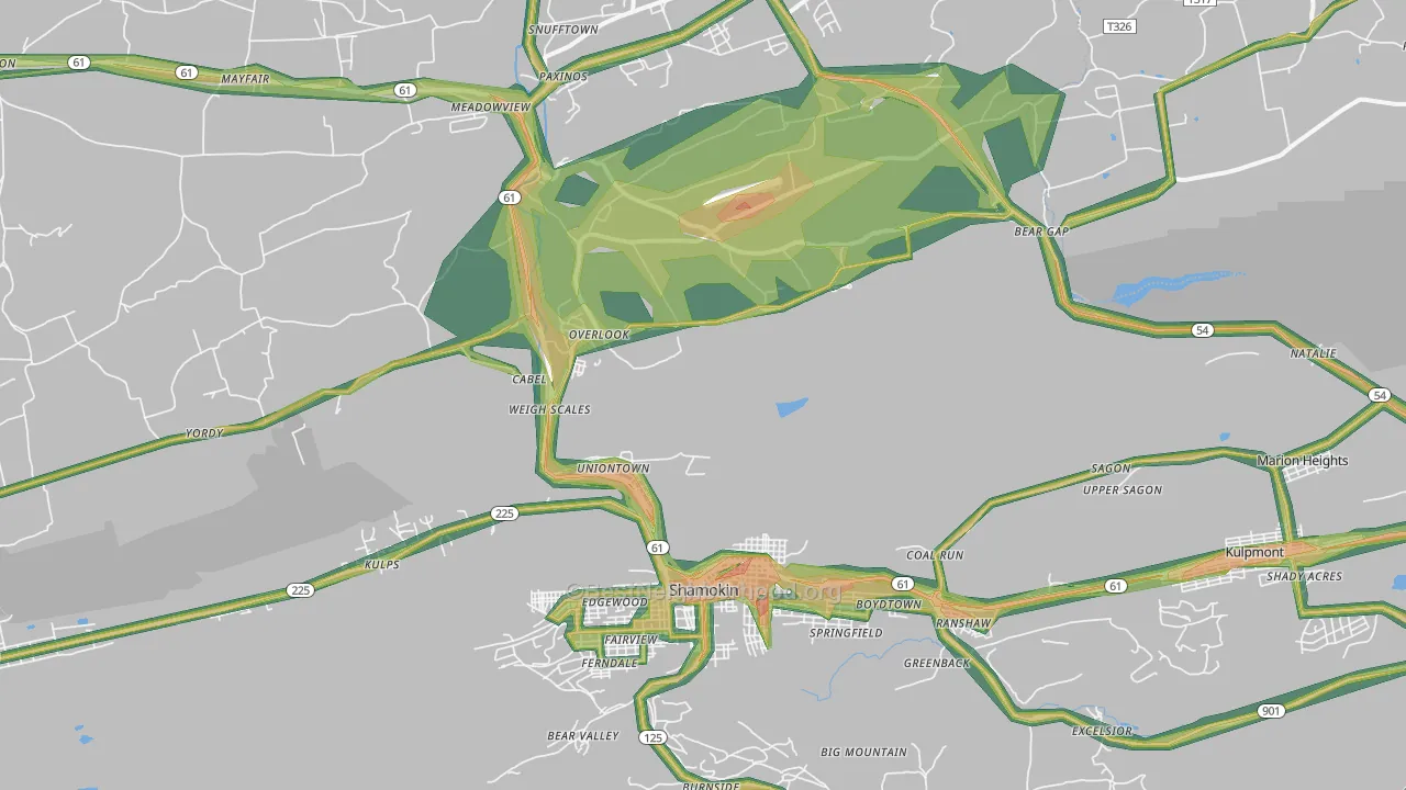 Excelsior, PA Map of Noise Levels in Excelsior