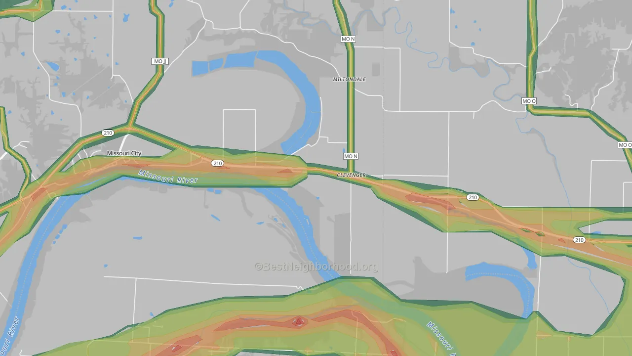 Excelsior Springs Junction, MO Map of Noise Levels in Excelsior Springs Junction