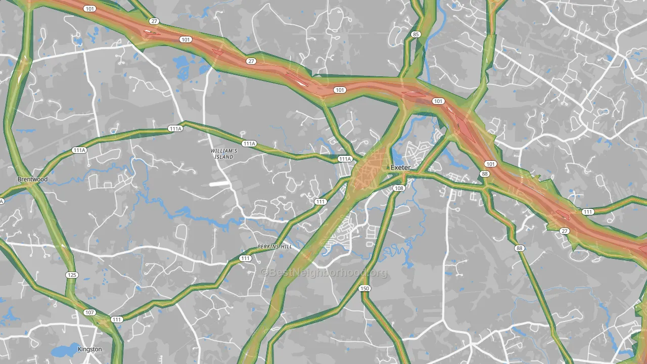 Exeter, NH Map of Noise Levels in Exeter