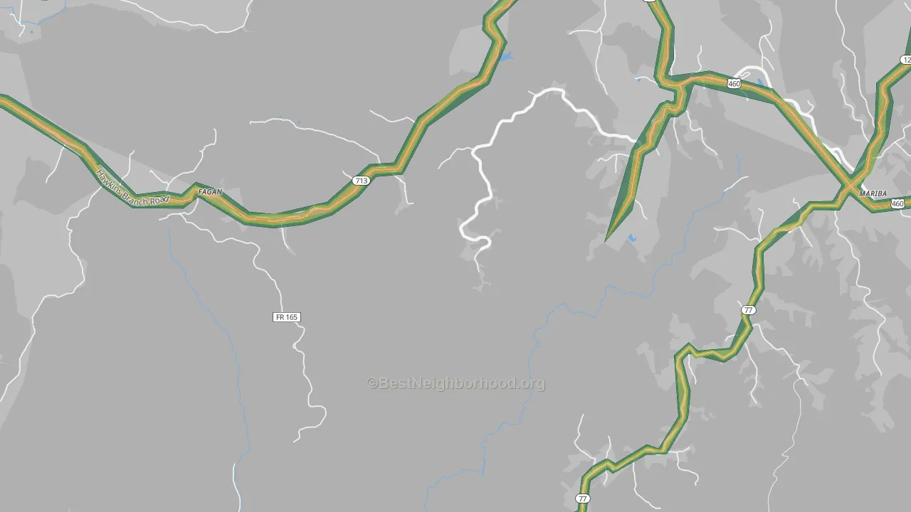 Fagan, KY Map of Noise Levels in Fagan