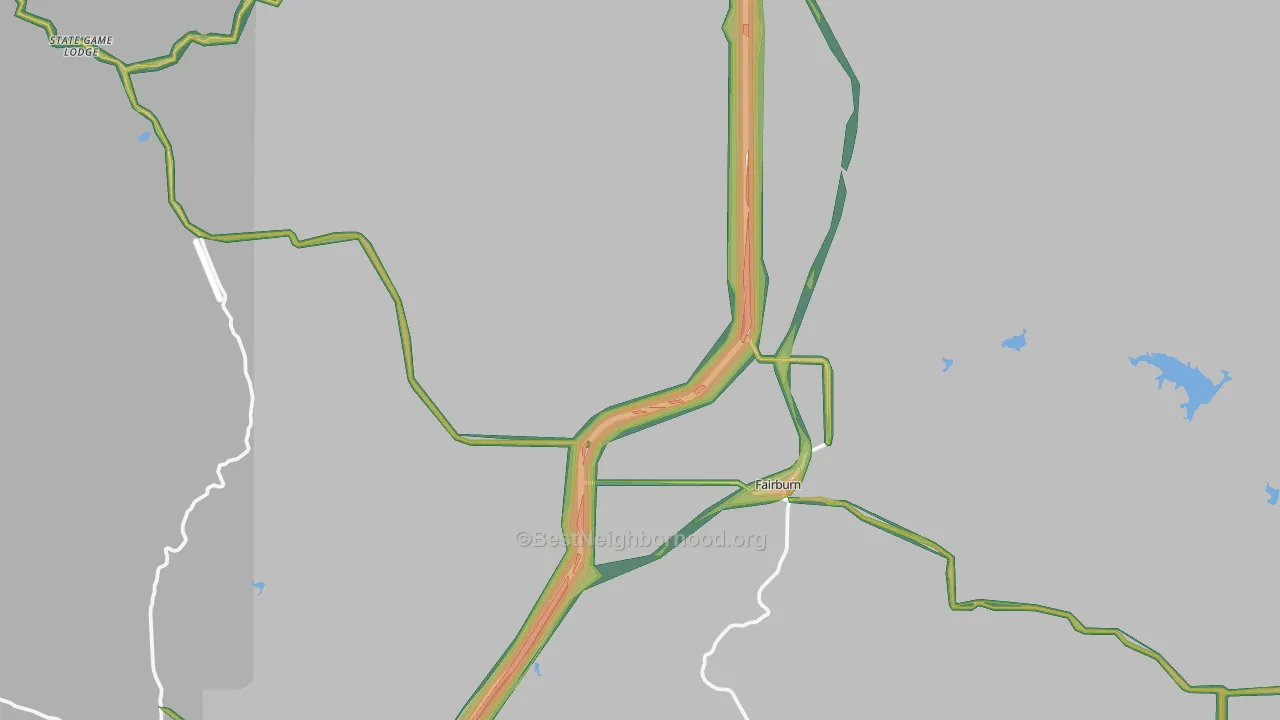 Fairburn, SD Map of Noise Levels in Fairburn