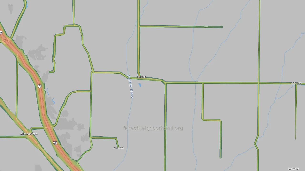Fairfax, MO Map of Noise Levels in Fairfax