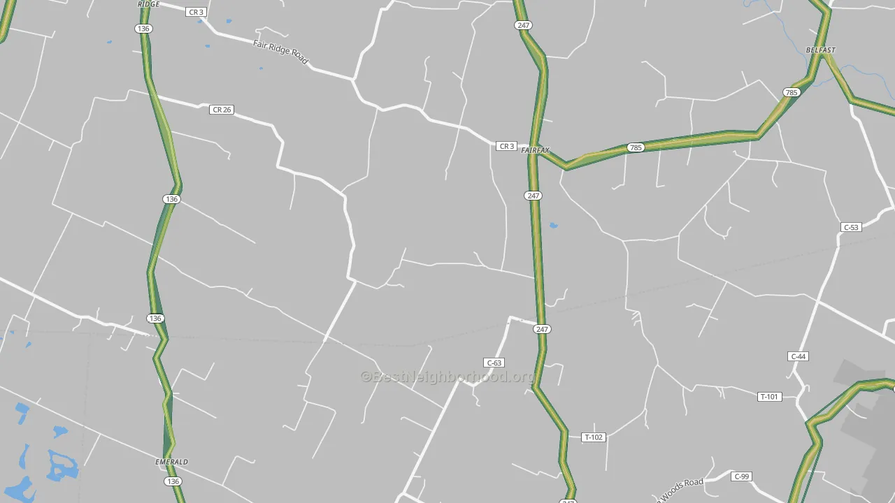 Fairfax, OH Map of Noise Levels in Fairfax