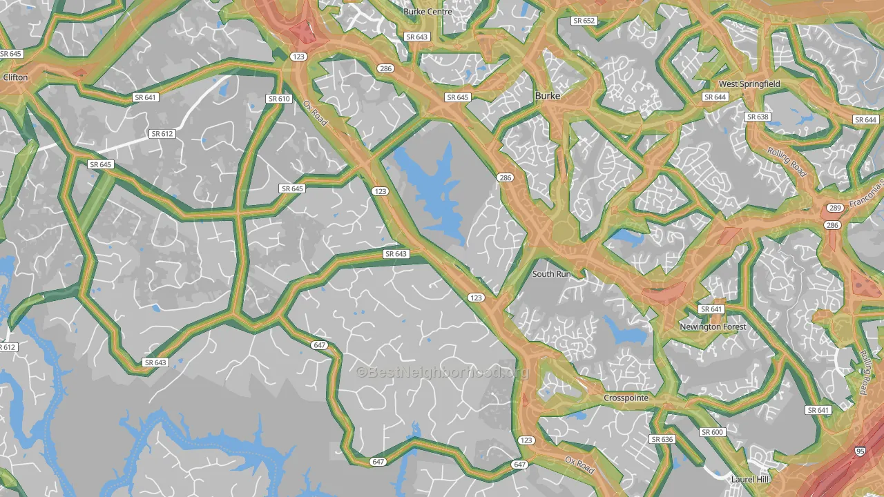 Fairfax Station, VA Map of Noise Levels in Fairfax Station