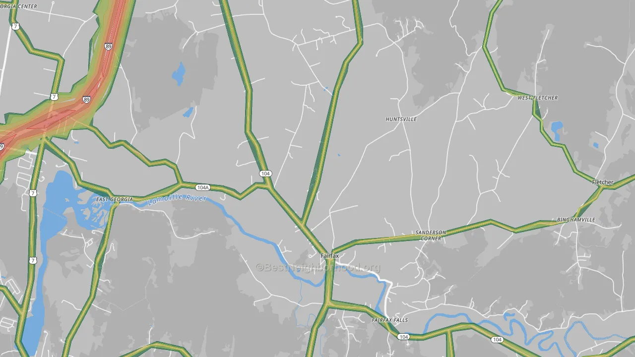 Fairfax, VT Map of Noise Levels in Fairfax