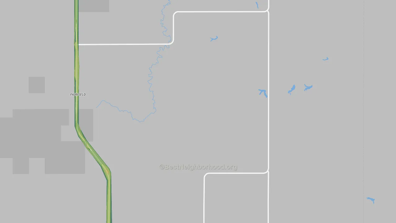 Fairfield, ND Map of Noise Levels in Fairfield