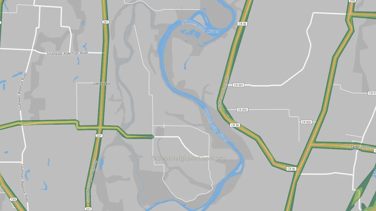 Fairfield, OR Map of Noise Levels in Fairfield
