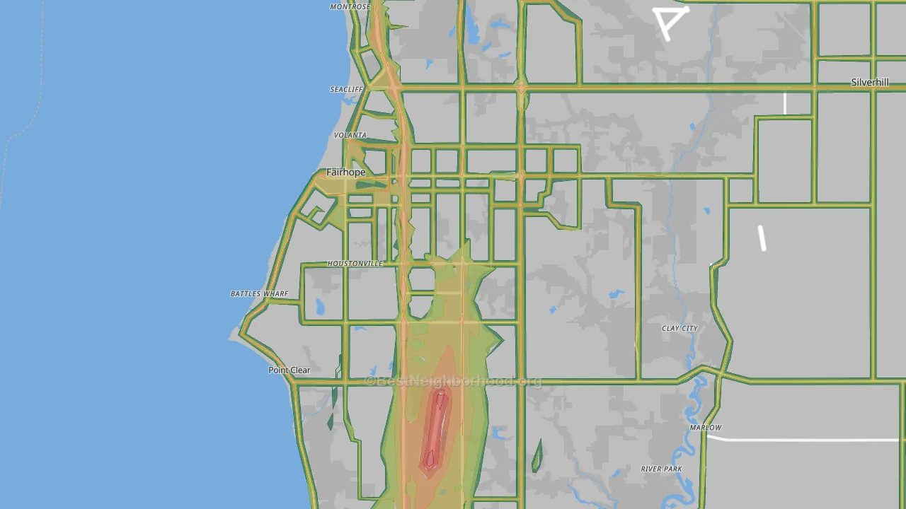 Fairhope, AL Map of Noise Levels in Fairhope