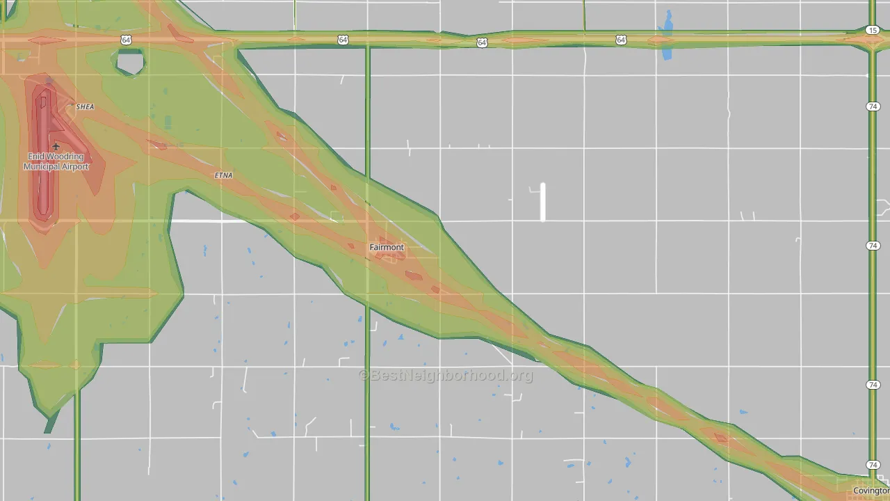 Fairmont, OK Map of Noise Levels in Fairmont