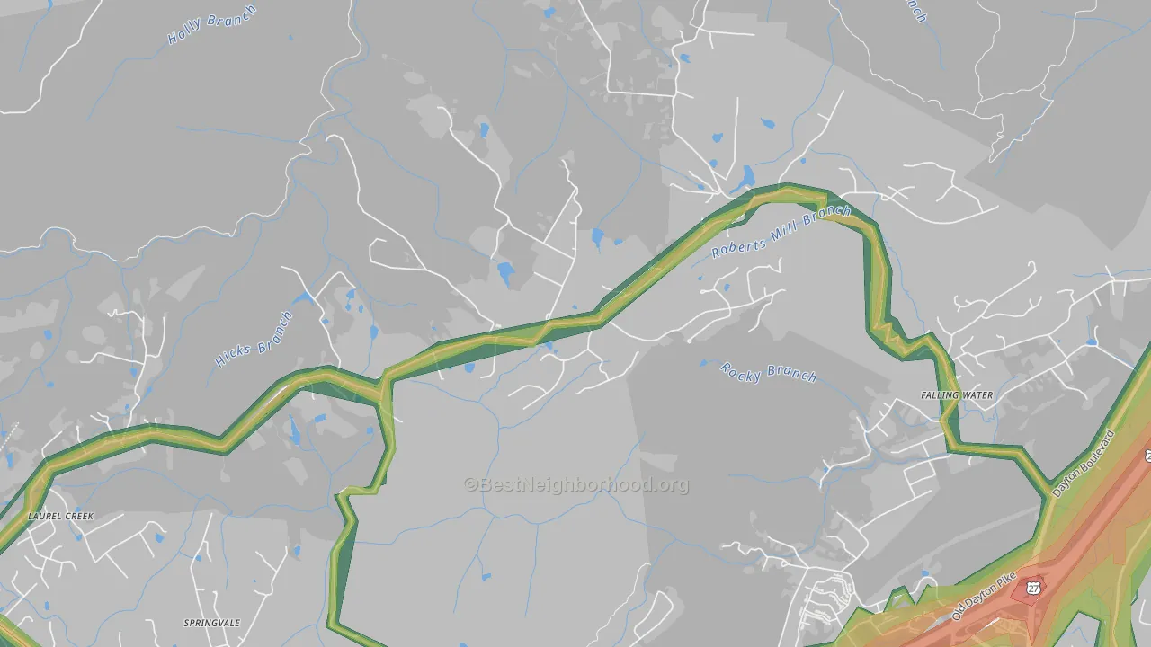 Fairmount, TN Map of Noise Levels in Fairmount