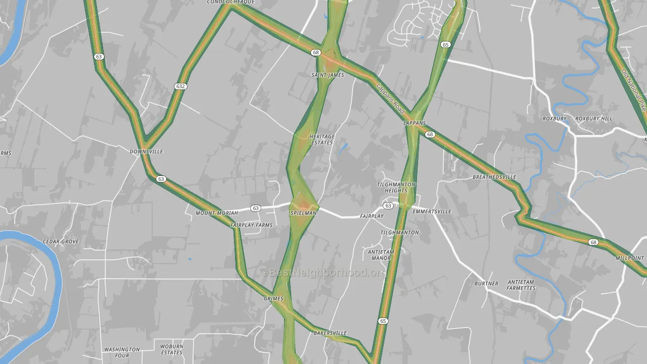 Fairplay, MD Map of Noise Levels in Fairplay