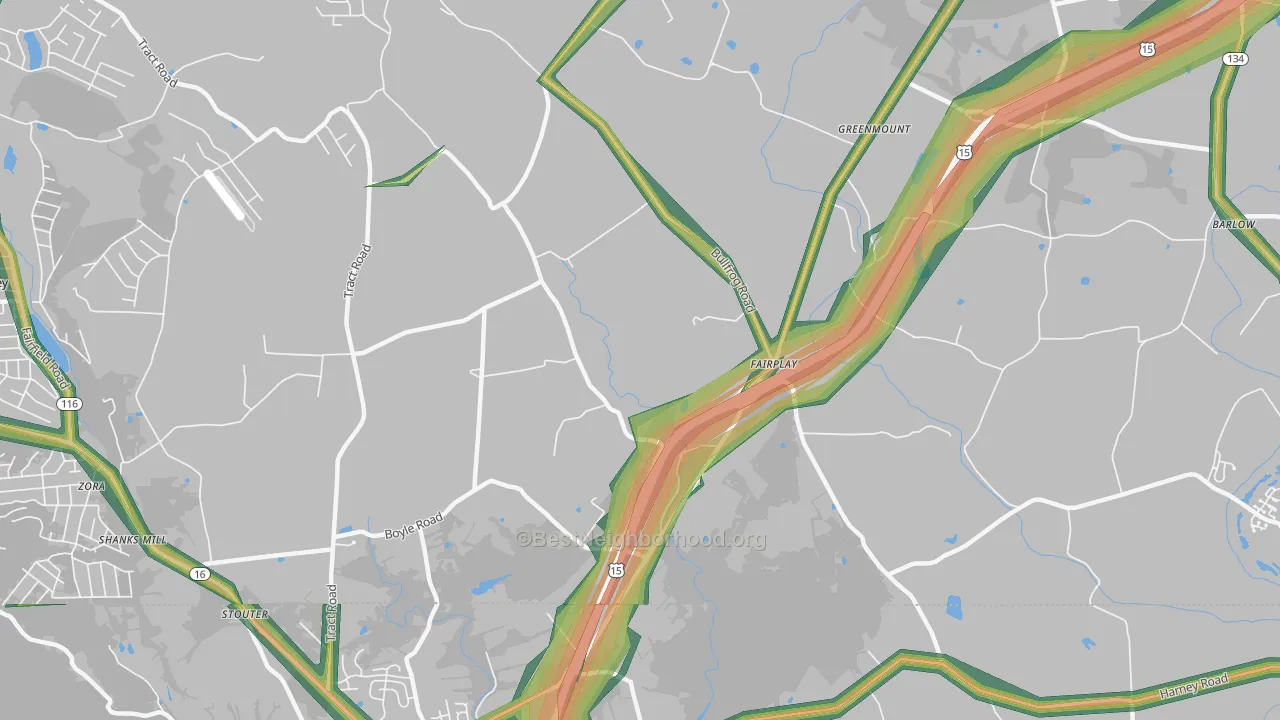 Fairplay, PA Map of Noise Levels in Fairplay