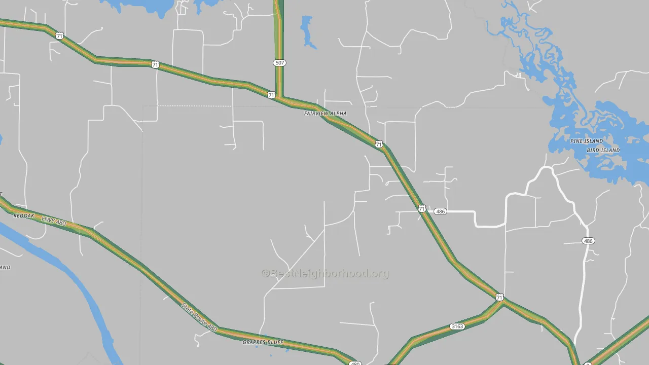 Fairview Alpha, LA Map of Noise Levels in Fairview Alpha