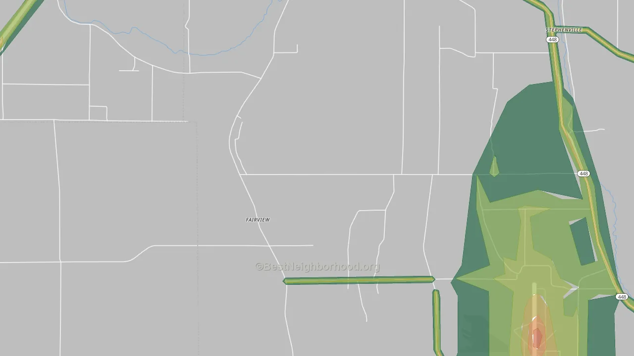 Fairview, MS Map of Noise Levels in Fairview