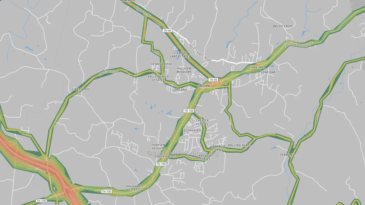 Fairview, TN Map of Noise Levels in Fairview
