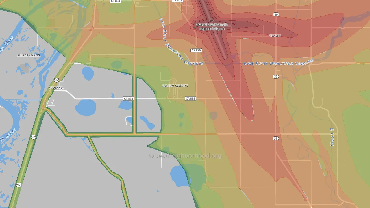 Falcon Heights, OR Map of Noise Levels in Falcon Heights