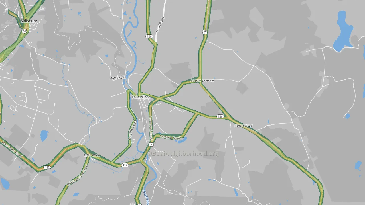 Falls Village, CT Map of Noise Levels in Falls Village