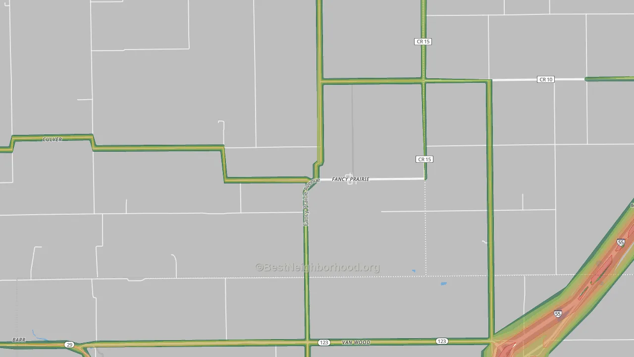 Fancy Prairie, IL Map of Noise Levels in Fancy Prairie