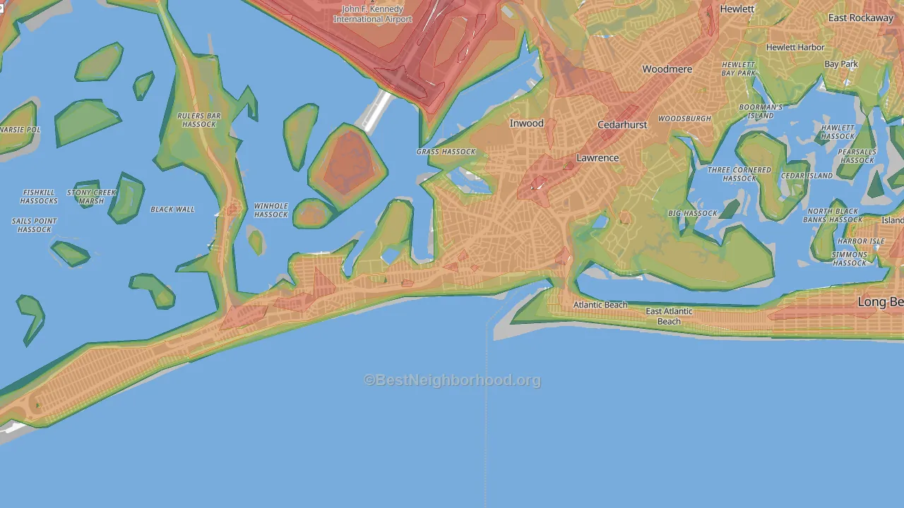 Far Rockaway, Queens, NY Map of Noise Levels in Far Rockaway