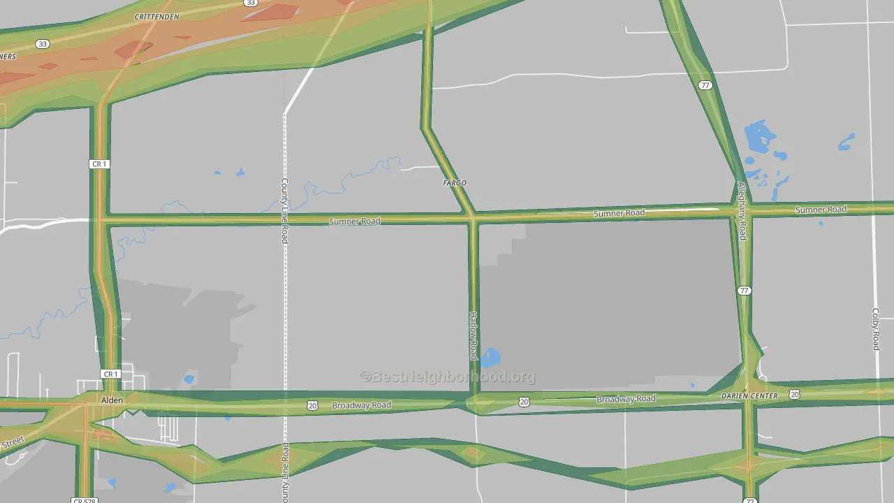 Fargo, NY Map of Noise Levels in Fargo