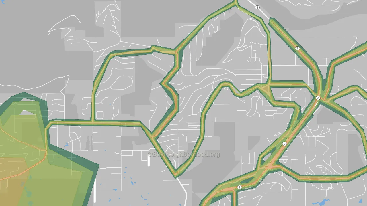 Farmers Loop, AK Map of Noise Levels in Farmers Loop