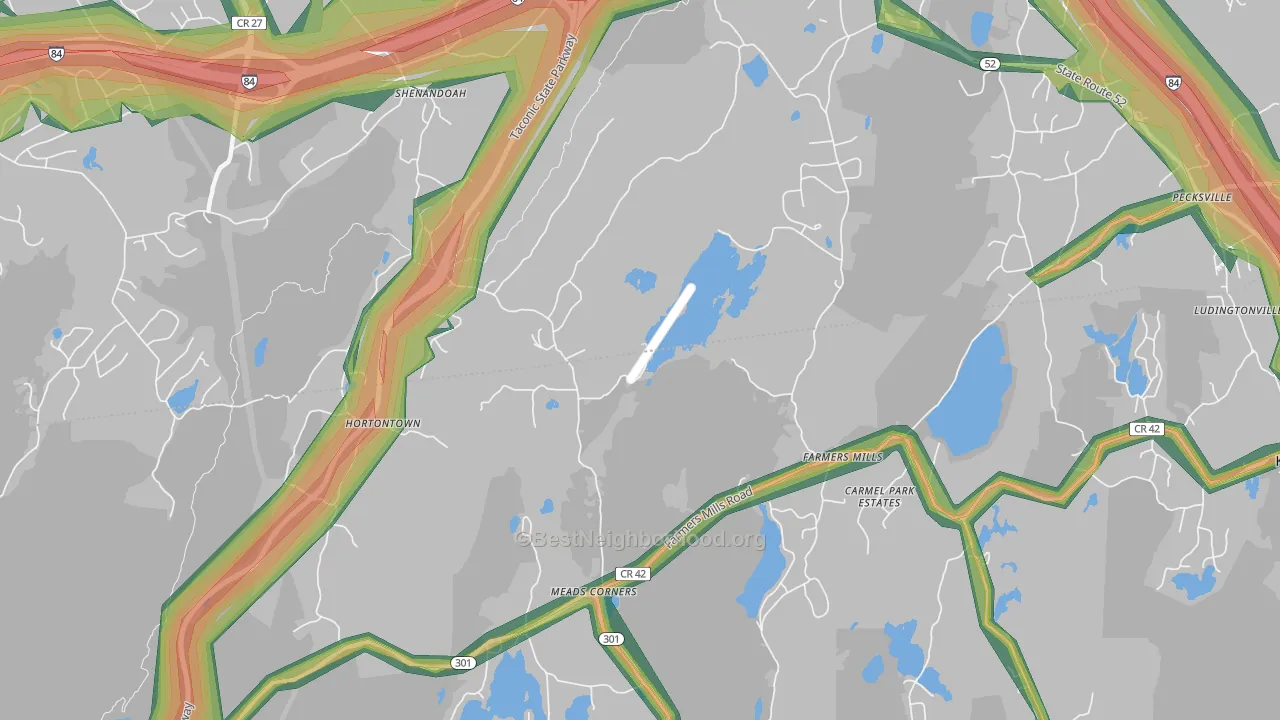 Farmers Mills, NY Map of Noise Levels in Farmers Mills