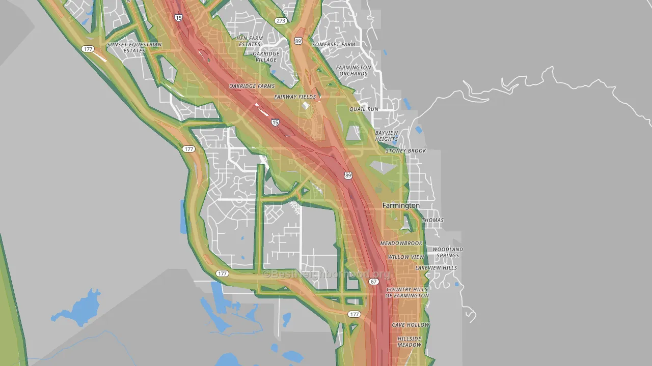 Farmington, UT Map of Noise Levels in Farmington