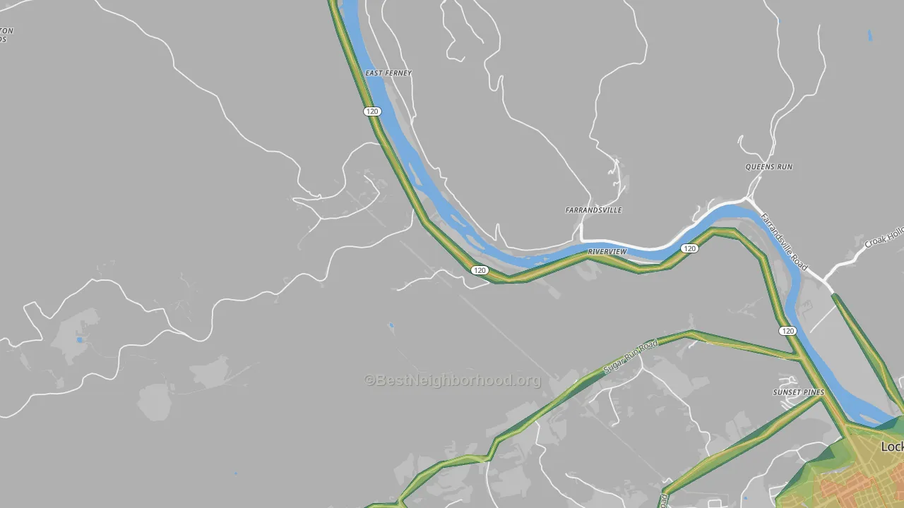 Farrandsville, PA Map of Noise Levels in Farrandsville