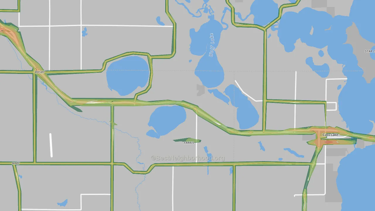 Farris, MN Map of Noise Levels in Farris