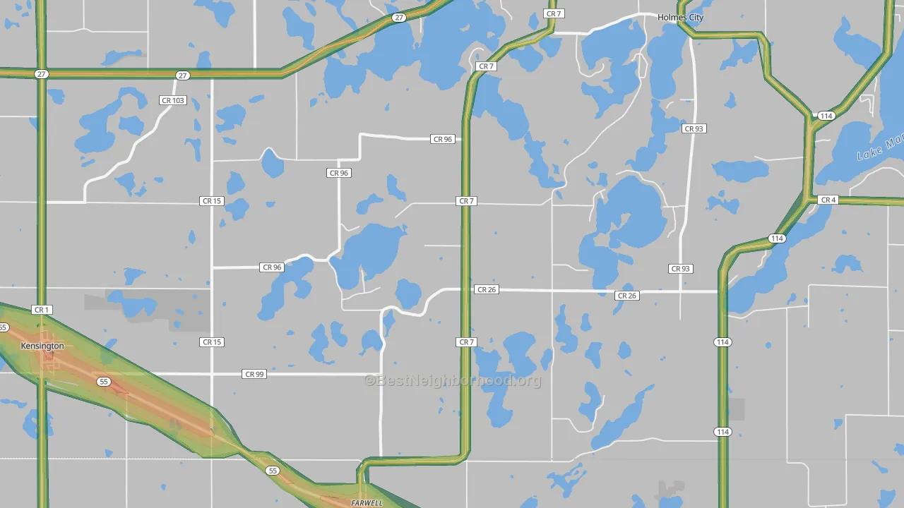 Farwell, MN Map of Noise Levels in Farwell