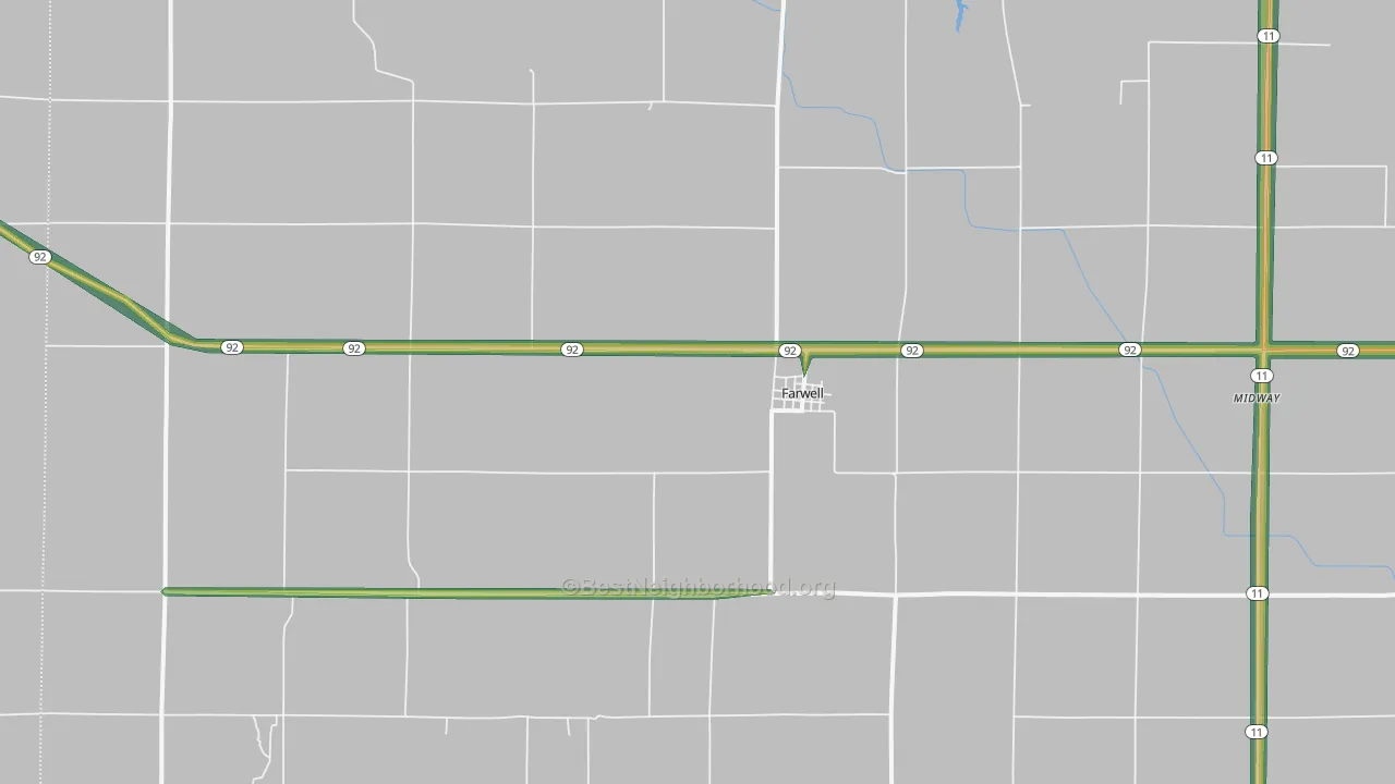 Farwell, NE Map of Noise Levels in Farwell