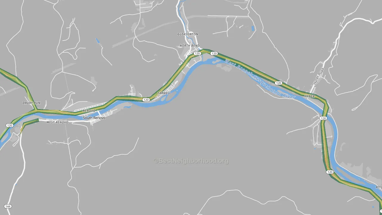 Farwell, PA Map of Noise Levels in Farwell