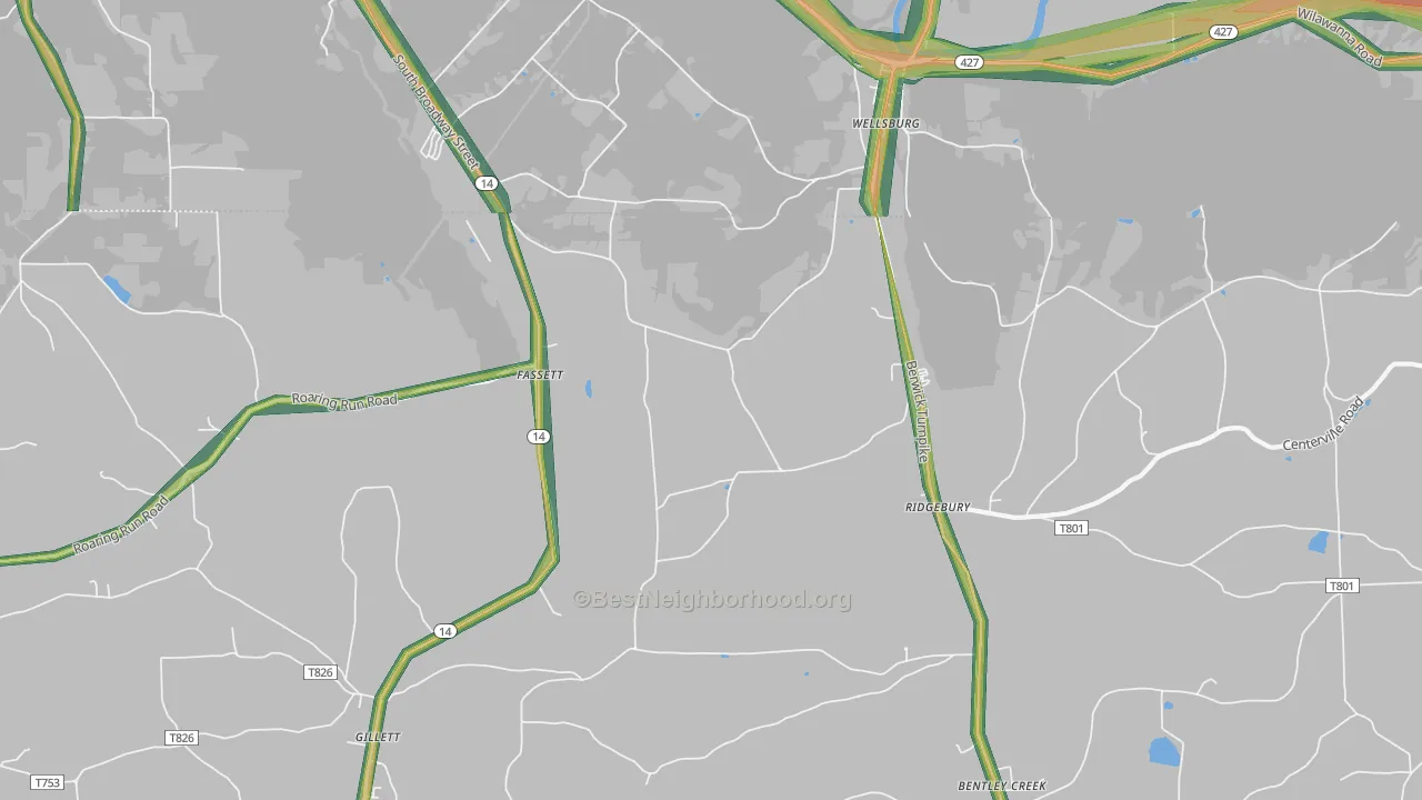 Fassett, PA Map of Noise Levels in Fassett
