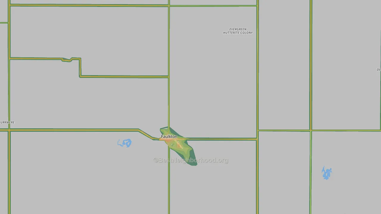 Faulk County, SD Map of Noise Levels in Faulk County