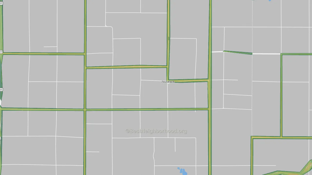 Faulkner, IA Map of Noise Levels in Faulkner