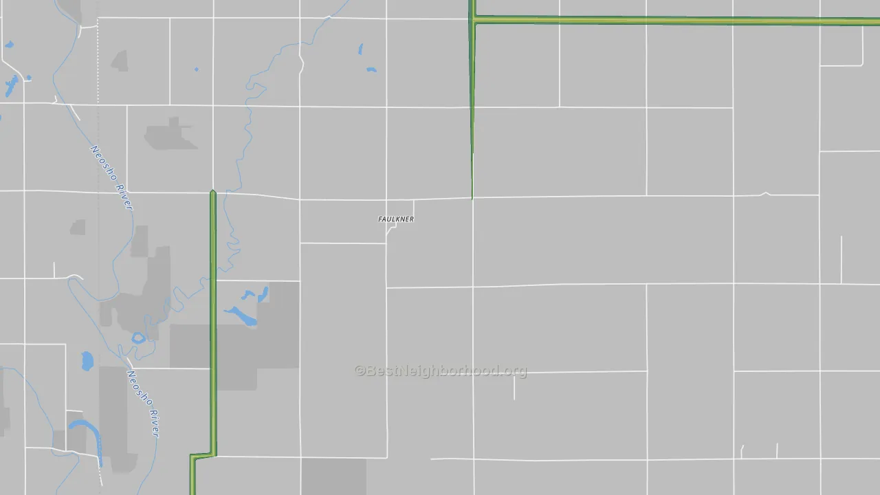 Faulkner, KS Map of Noise Levels in Faulkner