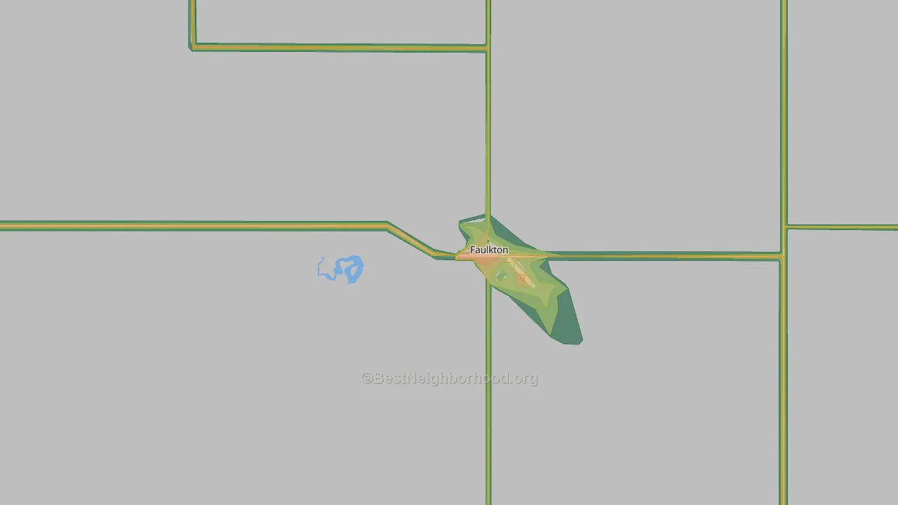Faulkton, SD Map of Noise Levels in Faulkton