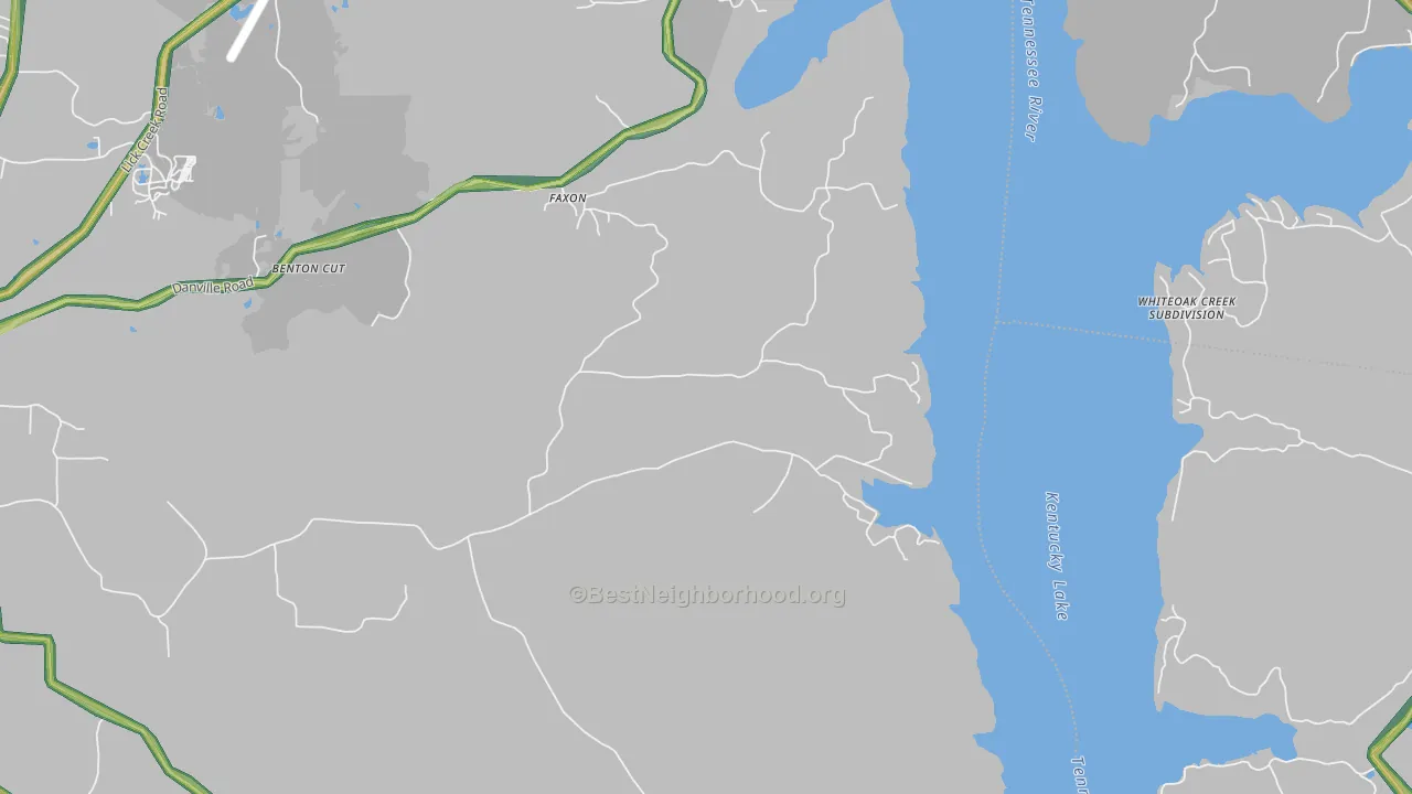Faxon, TN Map of Noise Levels in Faxon