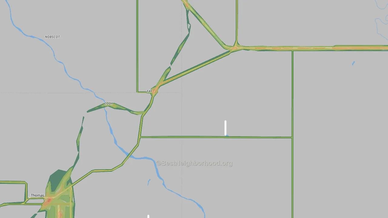 Fay, OK Map of Noise Levels in Fay