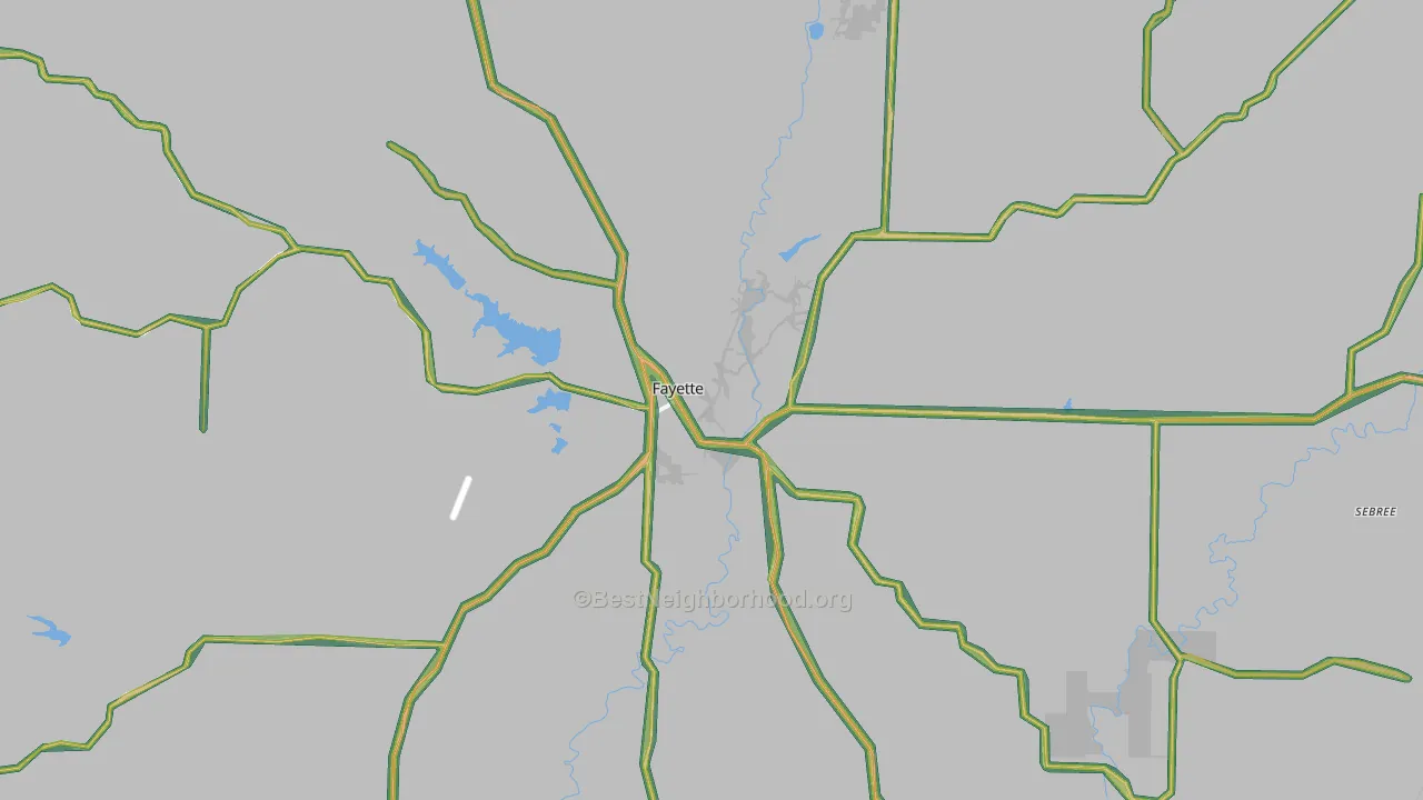 Fayette, MO Map of Noise Levels in Fayette