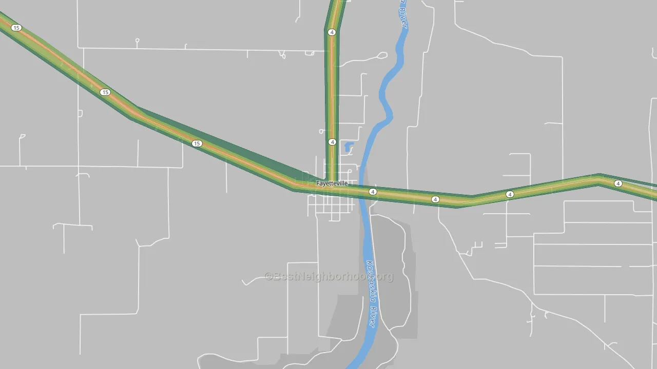 Fayetteville, IL Map of Noise Levels in Fayetteville