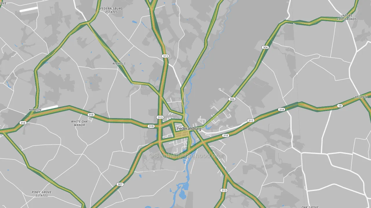 Federalsburg, MD Map of Noise Levels in Federalsburg