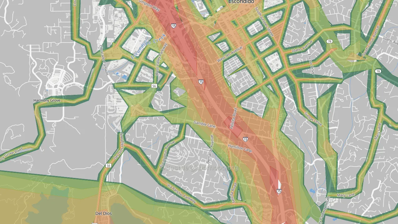 Felicita, Escondido, CA Map of Noise Levels in Felicita